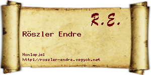 Röszler Endre névjegykártya